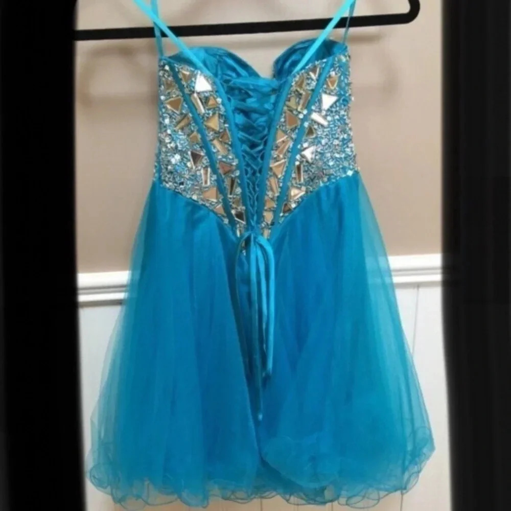 Mirrored Rhinestone Formal Dress - Picture 3 of 14